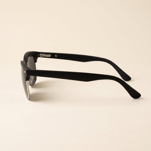 The Brow in Matte Black polarized sunglasses, side profile